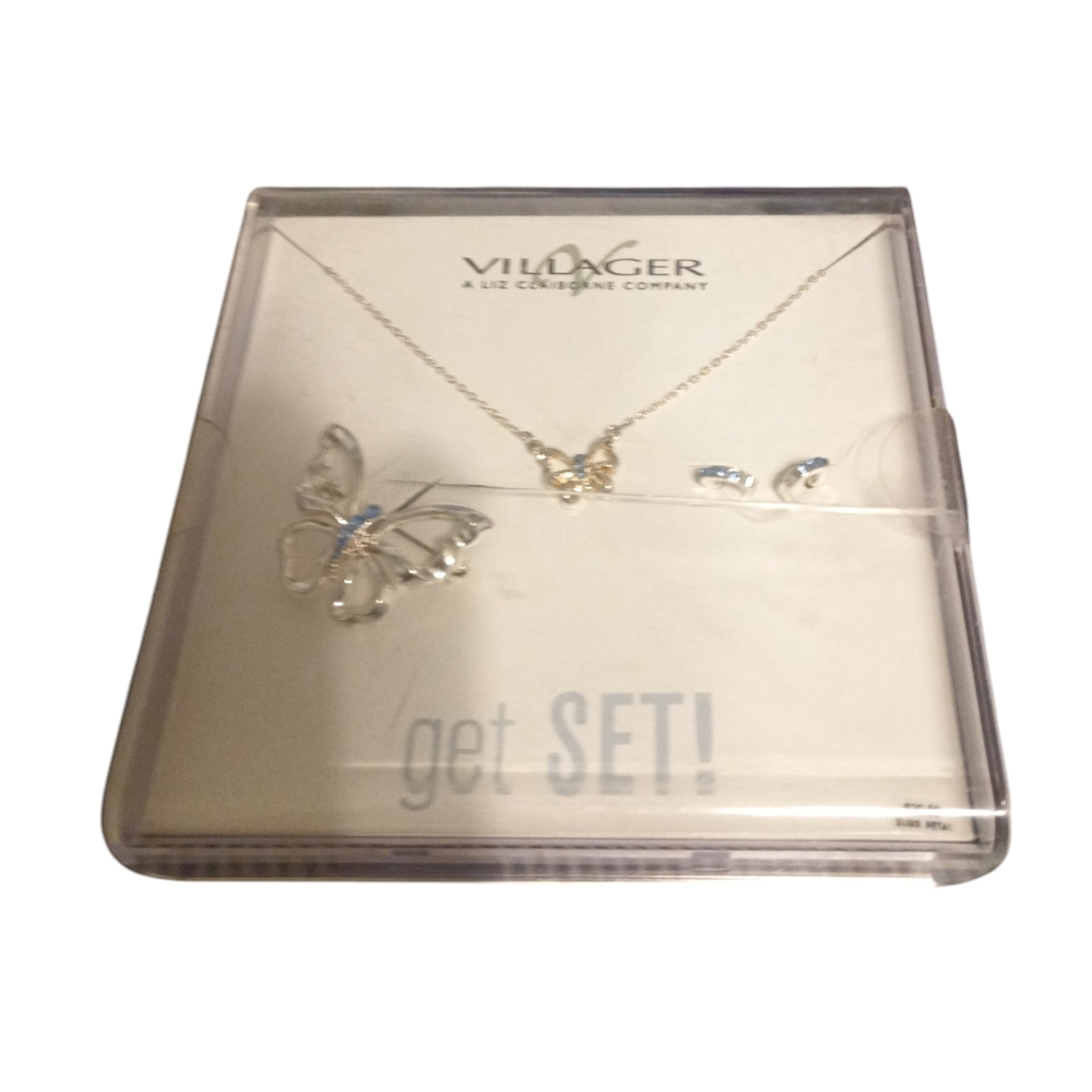 Villager Gold Necklace with Butterfly Pendant